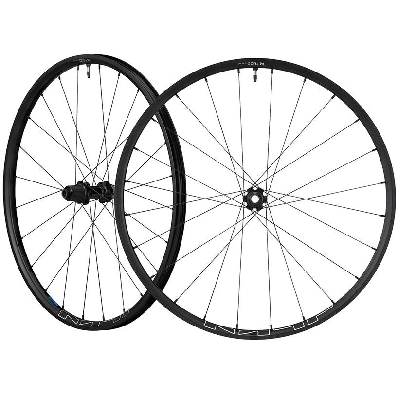 WHEEL, WH-MT600-B-27.5, FRONT, RIM 27.5, 24H, F:15MM E-THRU CLINCHER (TUBELESS COMPATIBLE) OLD:110MM, BLACK, W/RIM TAPE, FOR CL DISC