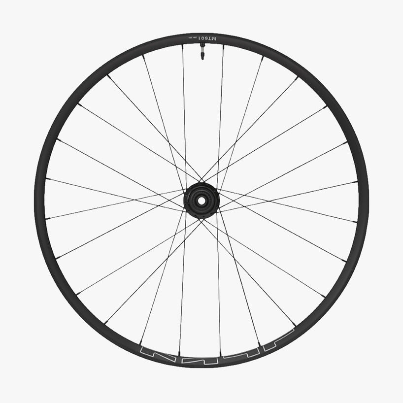 WHEEL, WH-MT601-29, F&R 24H, FOR 12S, F:15/R:12MM E-THRU, TUBELESS, OLD:100/142MM, BLACK, W/TUBELESS TAPE, FOR CL DISC