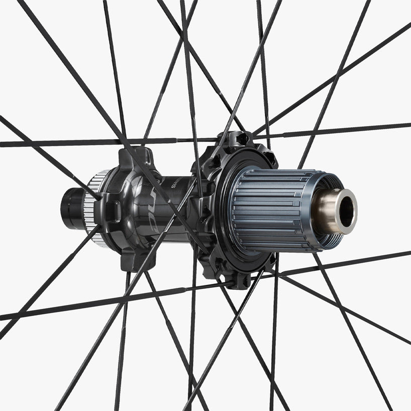 WHEEL, WH-R9270-C60-HR-TL, DURA-ACE, REAR, 24H, FOR 12-S, OLD: 142MM, R: 12MM E-THRU, TUBELESS, W/TUBELESS TAPE, W/O BAG FOR CL DISC