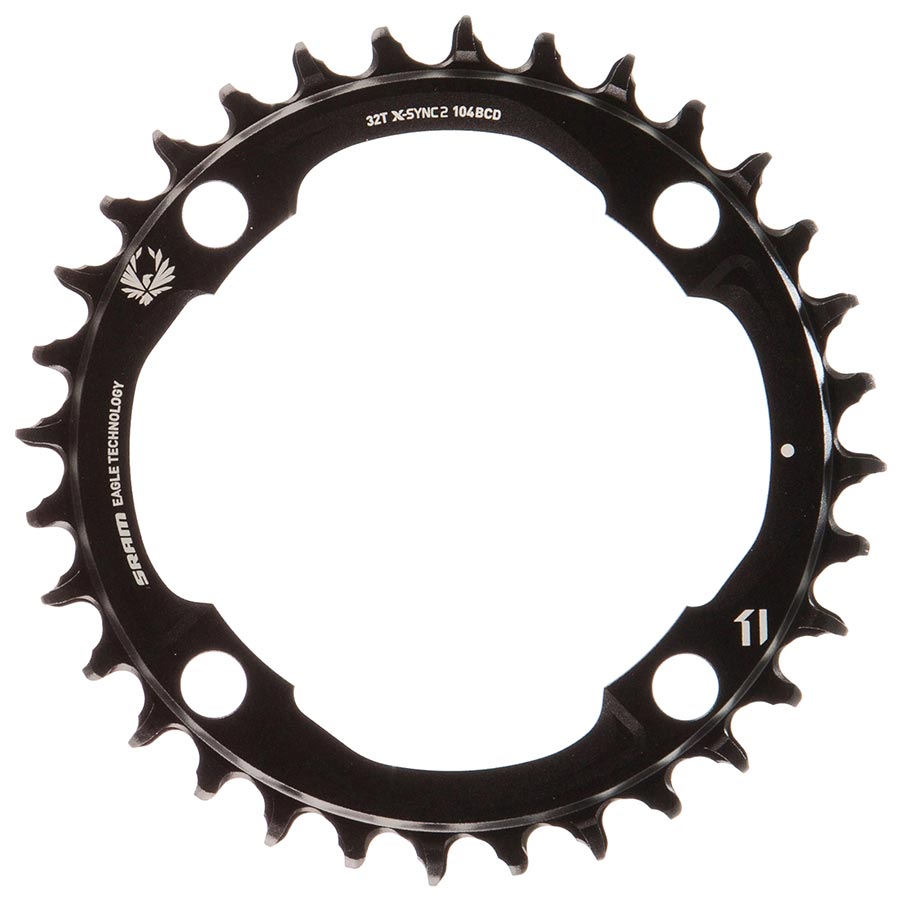 SRAM, X-SYNC 2, 34 Chainring, 12sp, BCD: 104, Aluminum, Black