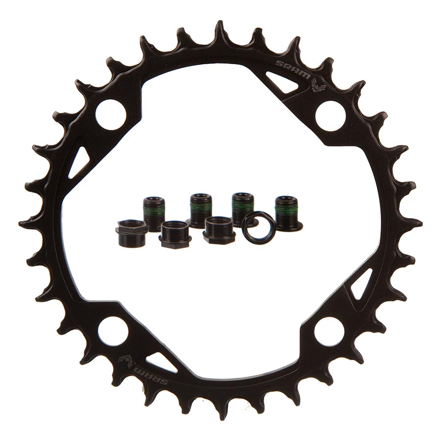 SRAM, T-Type Light eMTB, Chainring, Teeth: 32, Speed: 12, BCD: 94, Bolts: 4, Aluminum, Black