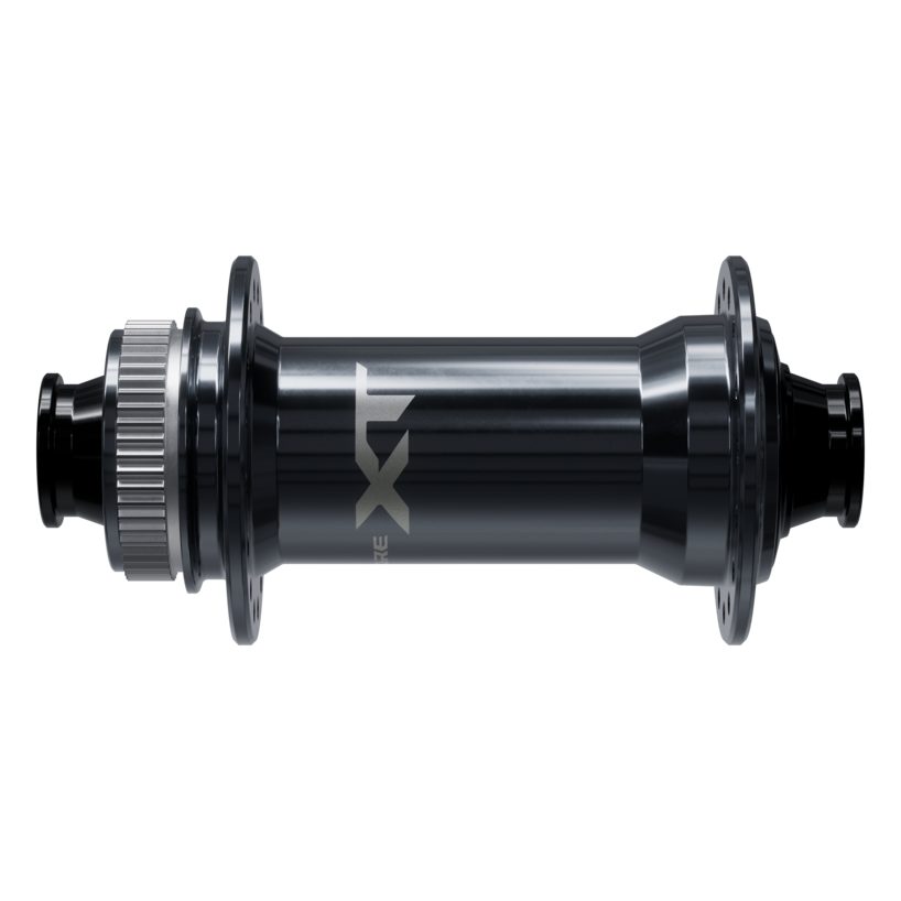 FRONT HUB, HB-M8210-B, DEORE XT, CENTER LOCK DISC 28H, FOR 15MM THRU TYPE AXLE (W/O AXLE), OLD:110MM, W/O ROTOR MOUNT COVER, W/O LOCK RING