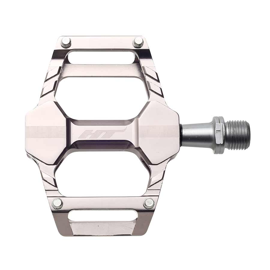 HT Components, AR06, Cheetah, Platform Pedals, Body: Aluminum, Spindle: Cr-Mo, 9/16'', Grey, Pair