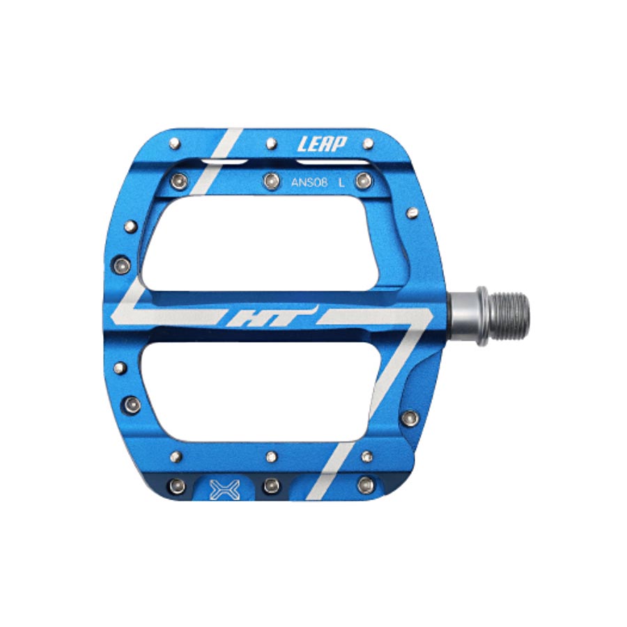 HT Components, ANS08 Leap, Platform Pedals, Body: Aluminum, Spindle: Cr-Mo, 9/16'', Blue, Pair
