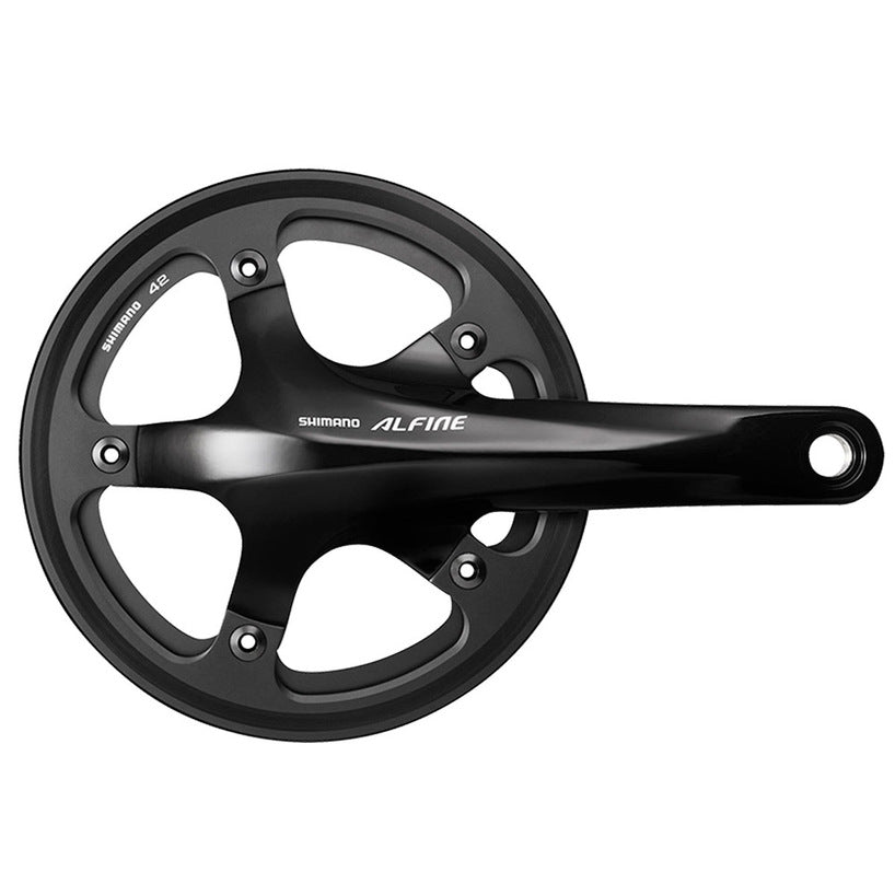 FRONT CHAINWHEEL, FC-S501, ALFINE, 2-PCS FC,170MM, 42T, W/CHAIN GUARD(SINGLE), W/BB (BSA), SILVER