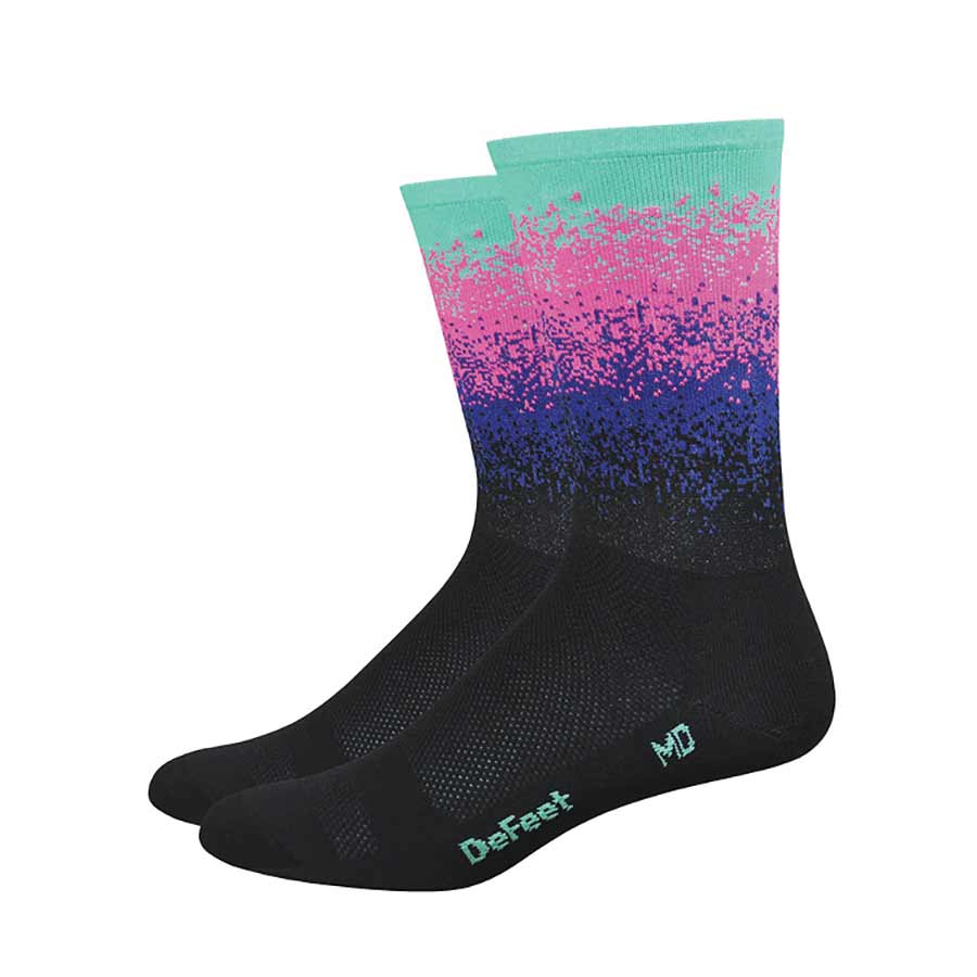 DeFeet, Aireator 6", Socks, Black/Celeste, M