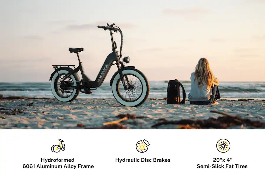 Heybike  Ranger S 2.0  Foldable Step-Thru Fat-Tire 750W Ebike, 55 Miles Max Range, 28MPH - UL Certified - Black