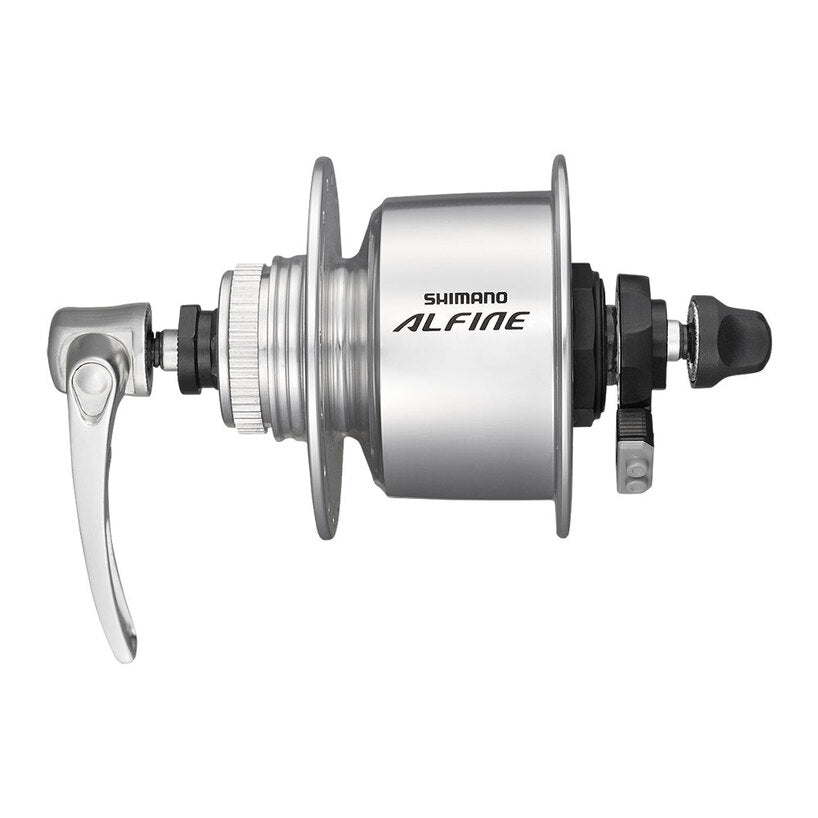 HUB DYNAMO, DH-S501, ALFINE QR-TYPE, FOR CL DISC ROTOR(W/O LOCK RING)6V3W 36H, OLD:100MM, SILVER, W/ROTOR MOUNT COVER