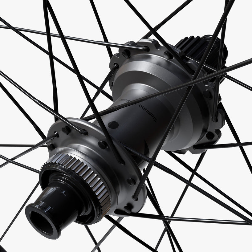 WHEEL, WH-M9220-B-29, XTR, FRONT, RIM:29, 28H, F:15MM E-THRU TUBELESS OLD:110MM, W/TUBELESS TAPE, FOR CL DISC, W/O BAG