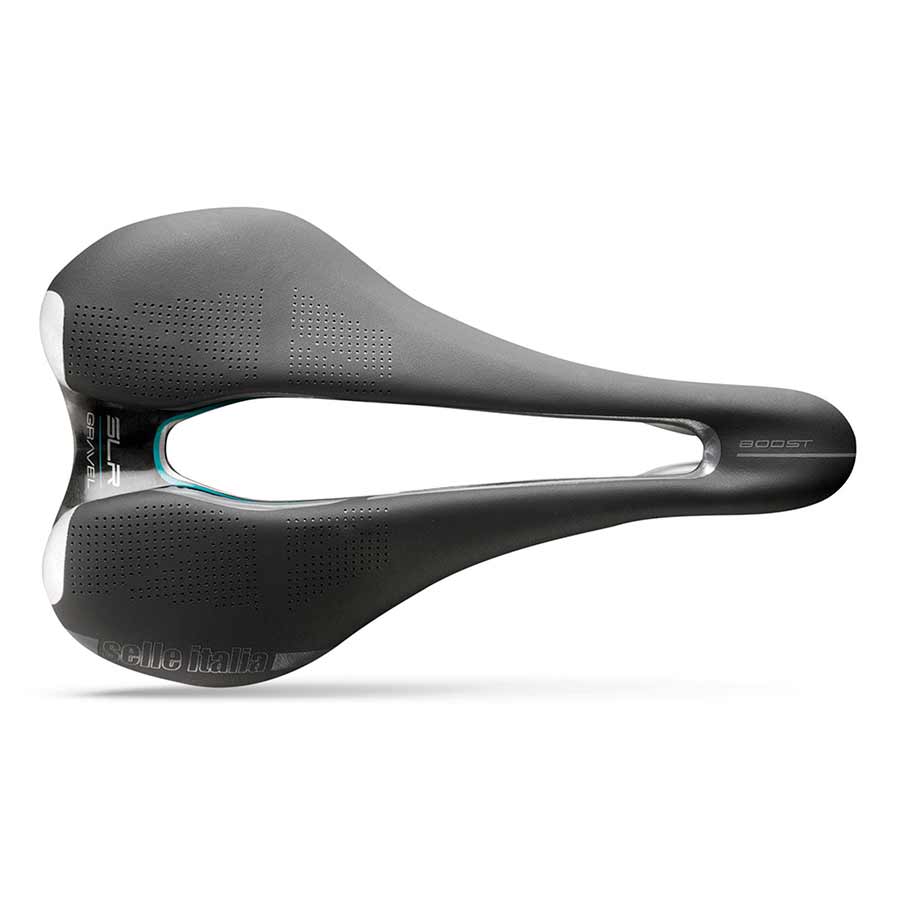 Selle Italia, SLR Boost Gravel Superflow S, Saddle, 248 x 130mm, 204g, Black/Hi-Viz