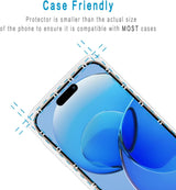 2 Pack Screen Protector for iPhone 16 Pro Max Tempered Glass Full Coverage, Anti Scratch, Bubble Free