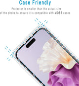 2 Pack Screen Protector for iPhone 16 Plus 6.7 inch Tempered Glass Full Coverage, Anti Scratch, Bubble Free