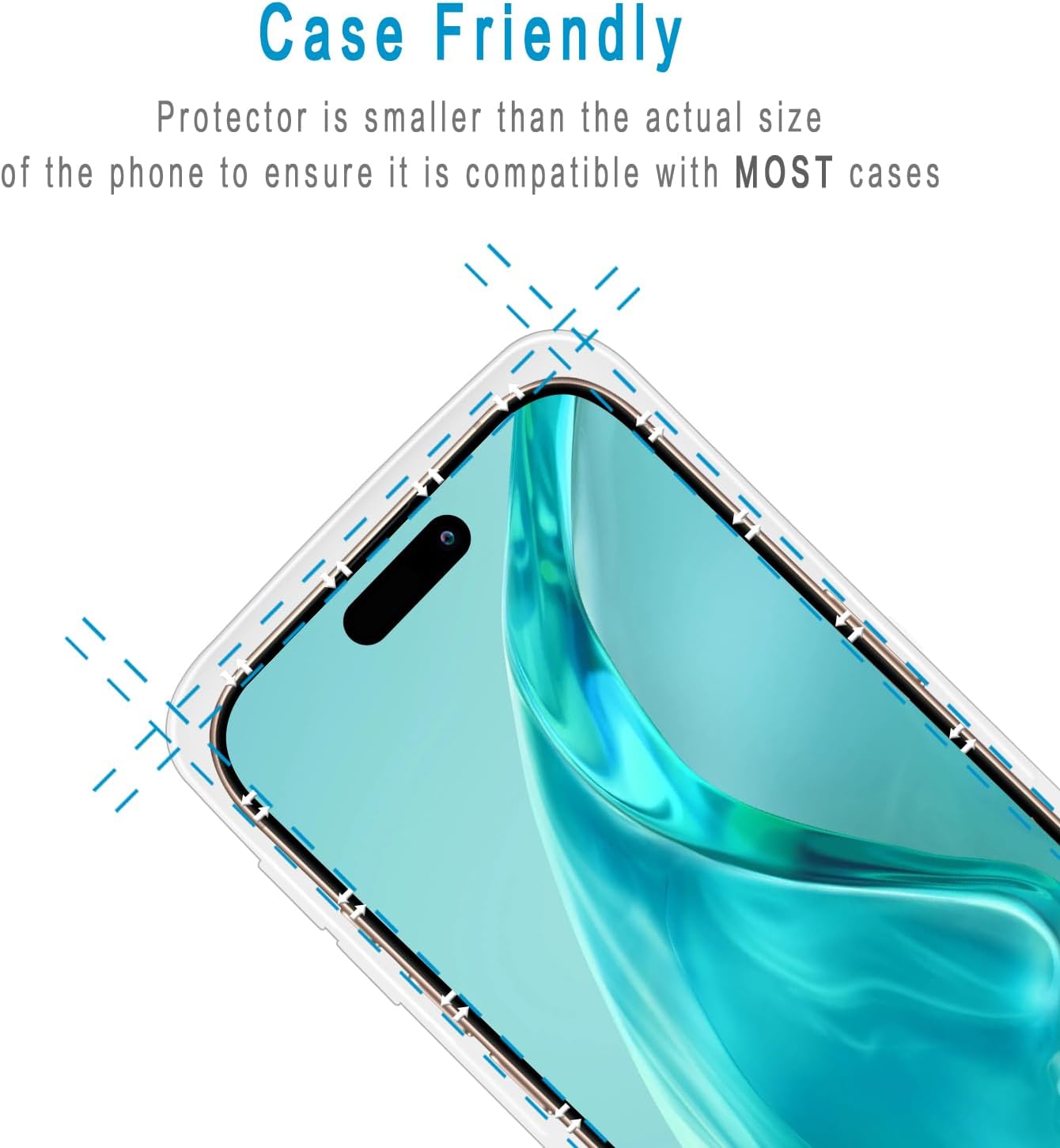 2 Pack Screen Protector for iPhone 16 Pro 6.3 inch Tempered Glass Full Coverage, Anti Scratch, Bubble Free