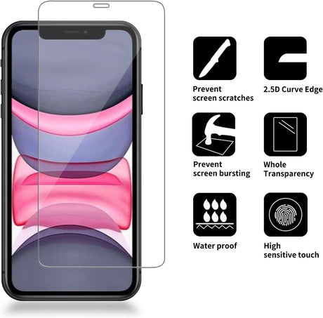 2 Pack Glass Screen Protector Compatible with iPhone 11 [9H Hardness]-HD Screen Tempered Glass, Scratch Resistant,Easy Install