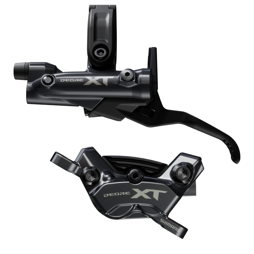 DISC BRAKE ASSEMBLED SET/J-kit, DEORE XT, BL-M8200(R), BR-M8220(R), W/O ADAPTER, METAL PAD(W/FIN), 1700MM HOSE (SM-BH90-SBM BLACK), W/CONNECTER INSERT