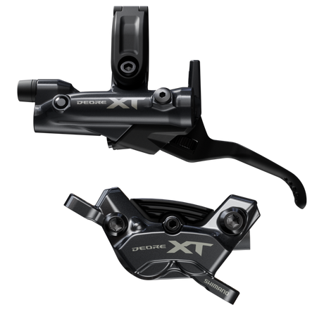 DISC BRAKE ASSEMBLED SET/J-kit, DEORE XT, BL-M8200(L), BR-M8220(F), W/O ADAPTER, METAL PAD(W/FIN), 1000MM HOSE (SM-BH90-SBM BLACK), W/CONNECTER INSERT