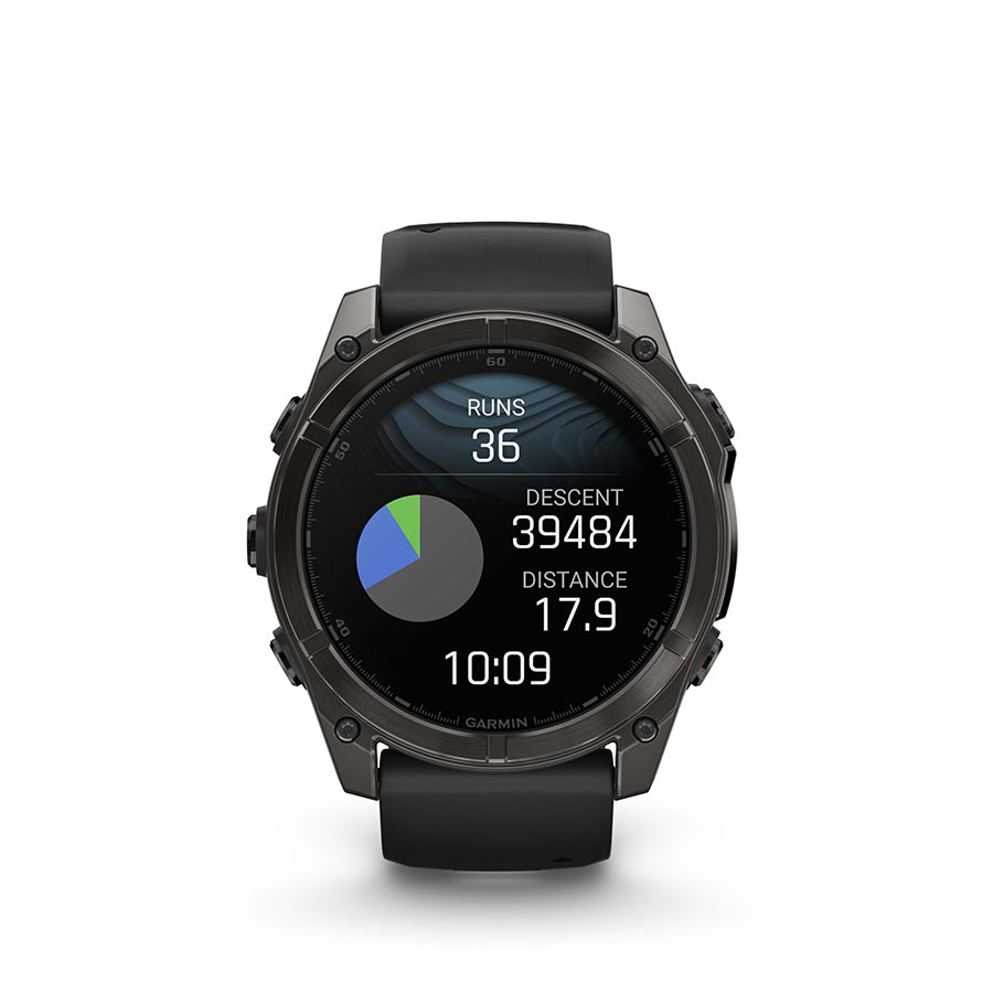 Garmin, fenix 8 AMOLED Sapphire 51mm, Watch, Watch Color: Titanium, Wristband: Orange/ Graphite - Silicone
