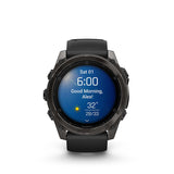 Garmin, fenix 8 AMOLED Sapphire 51mm, Watch, Watch Color: Titanium, Wristband: Orange/ Graphite - Silicone