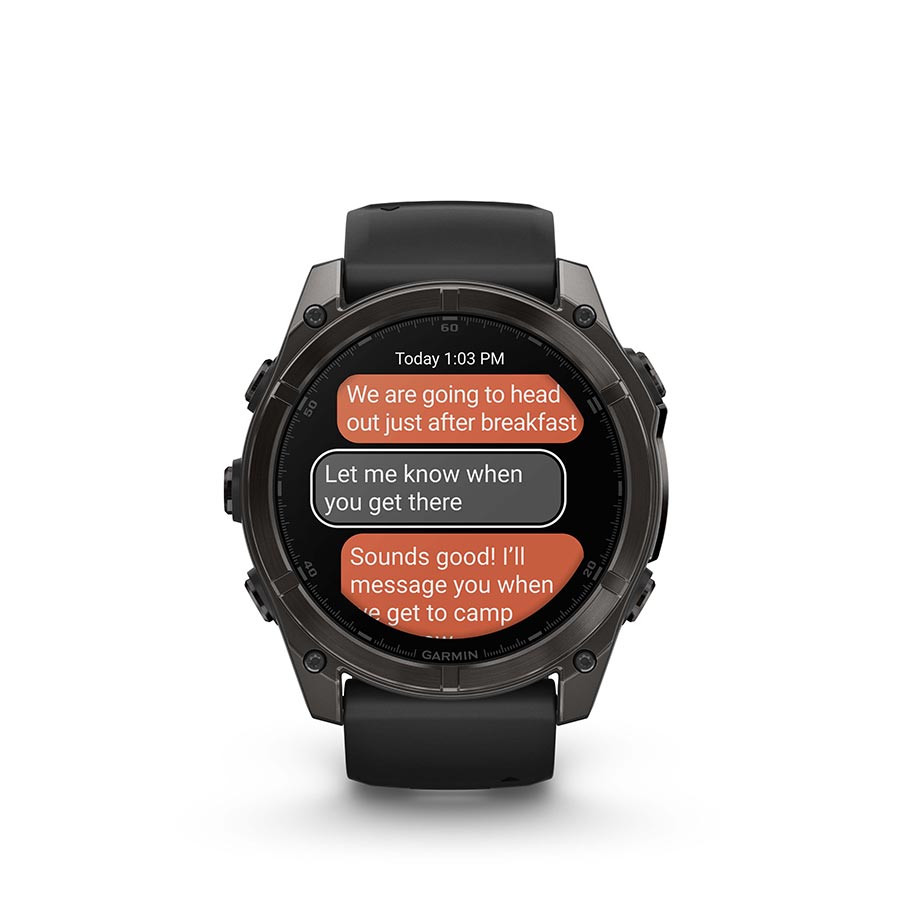 Garmin, fenix 8 AMOLED Sapphire 51mm, Watch, Watch Color: Titanium, Wristband: Orange/ Graphite - Silicone