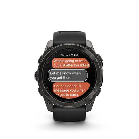 Garmin, fenix 8 AMOLED Sapphire 51mm, Watch, Watch Color: Titanium, Wristband: Orange/ Graphite - Silicone