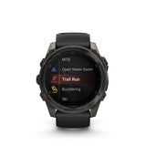 Garmin, fenix 8 AMOLED Sapphire 51mm, Watch, Watch Color: Titanium, Wristband: Orange/ Graphite - Silicone