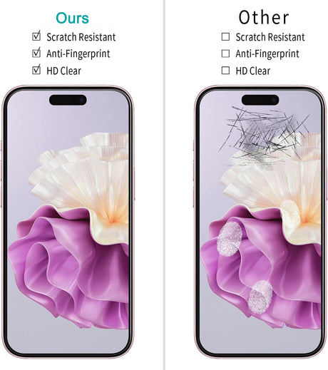 2 Pack Screen Protector for iPhone 16 Plus 6.7 inch Tempered Glass Full Coverage, Anti Scratch, Bubble Free