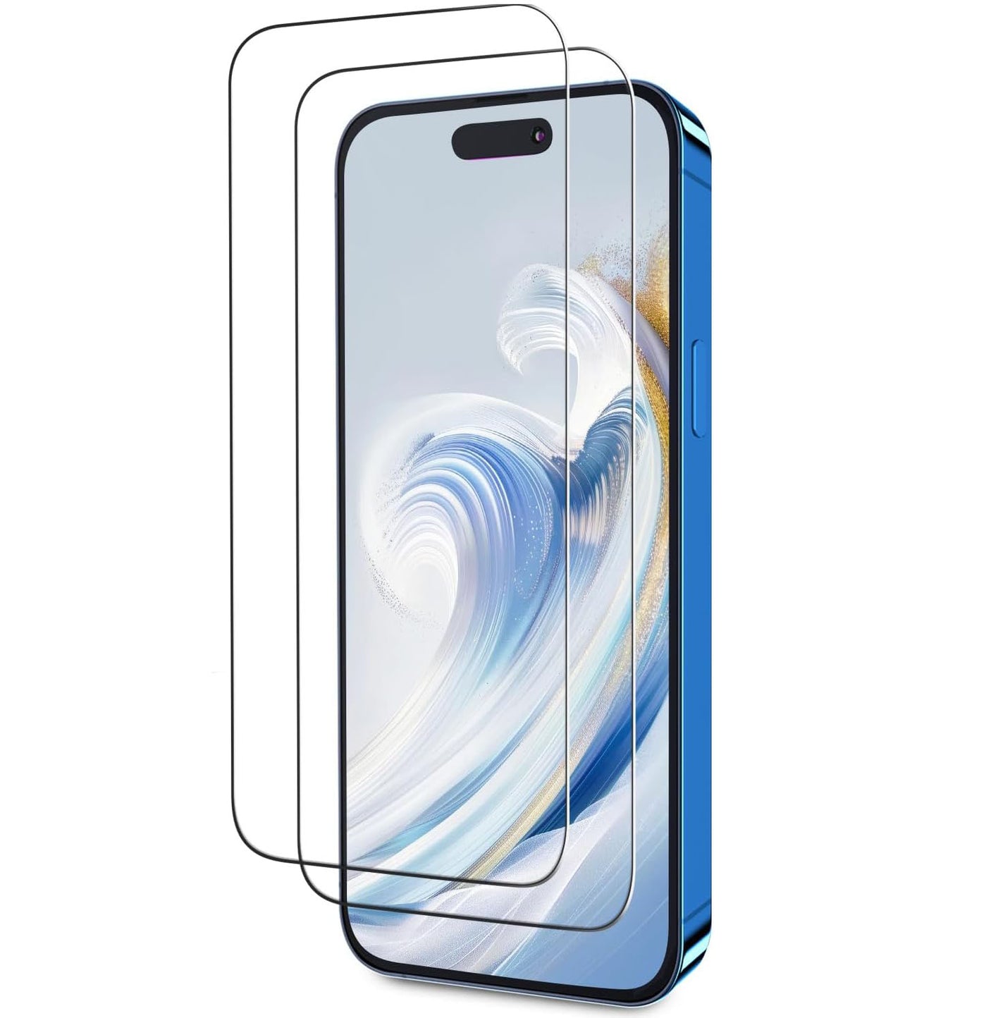 2 Pack Screen Protector for iPhone 15 Pro Max Tempered Glass Anti Scratch, Bubble Free