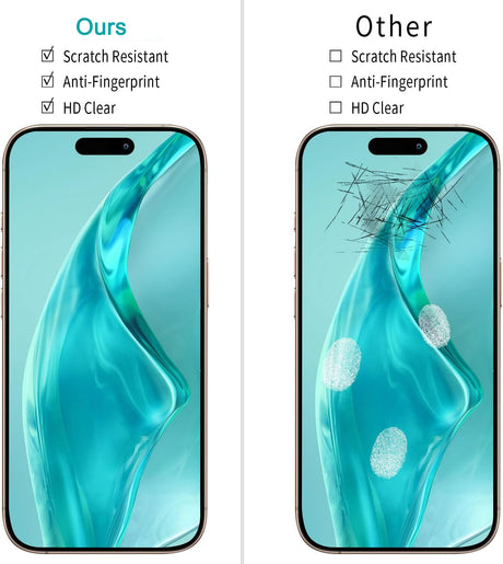 2 Pack Screen Protector for iPhone 16 Pro 6.3 inch Tempered Glass Full Coverage, Anti Scratch, Bubble Free