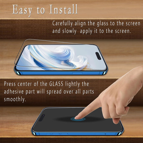 2 Pack Screen Protector for iPhone 15 Pro Max Tempered Glass Anti Scratch, Bubble Free