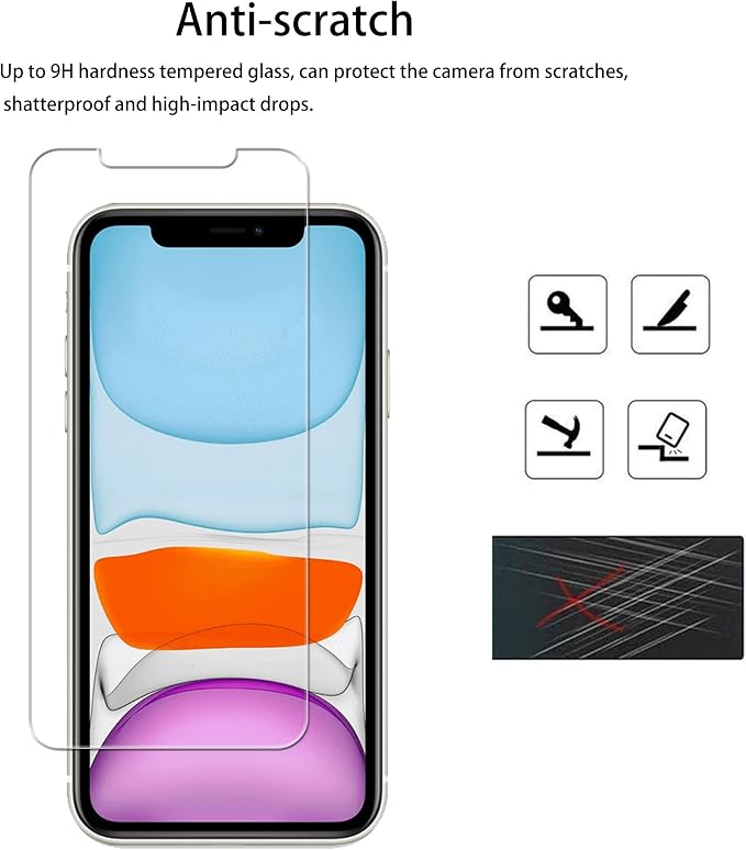 Screen Protector for iPhone 11 Pro/Xs/X, 2-Pack HD Clear, Face ID Compatible, Anti-Scratch Glass