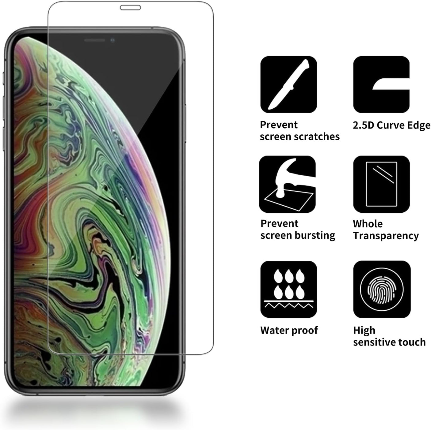 2 Pack Glass Elite Screen Protector - Made for Apple iPhone 11 Pro Max and Xs Max- Case Friendly Screen - InvisibleShield - Impact & Scratch Protection
