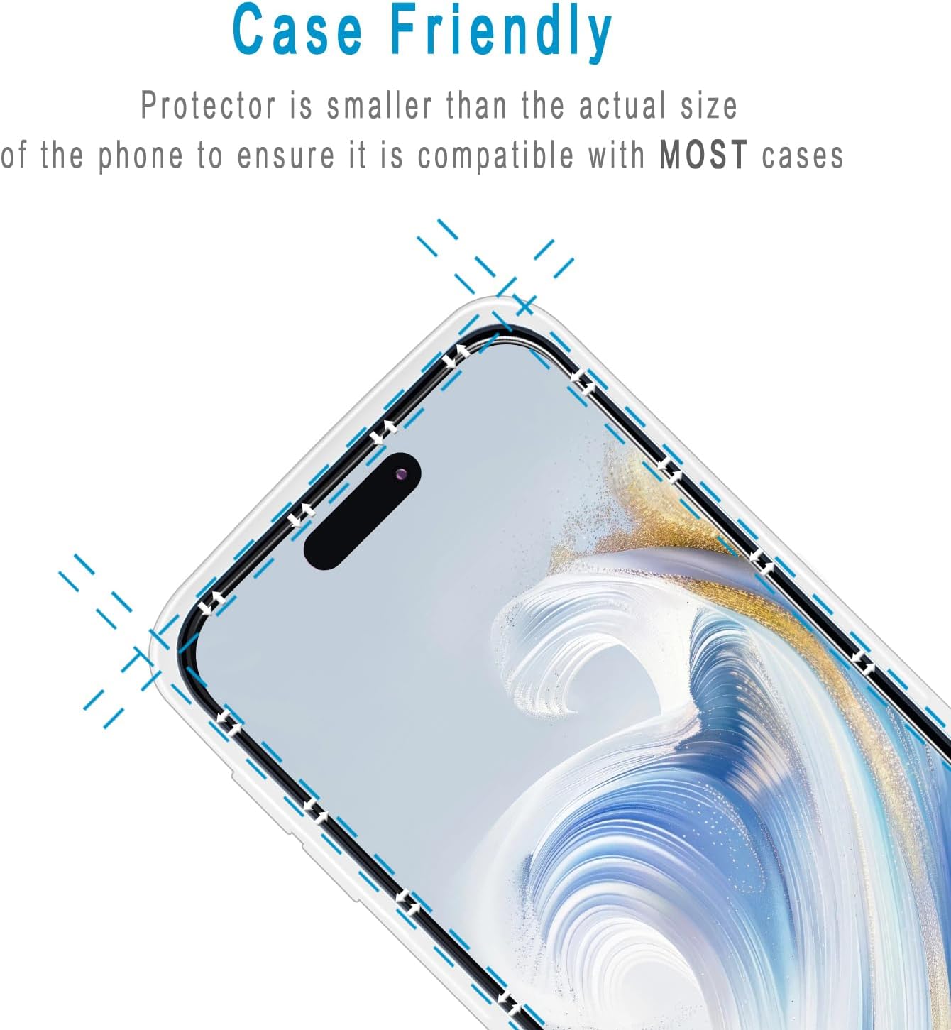 2 Pack Screen Protector for iPhone 15 Pro Max Tempered Glass Anti Scratch, Bubble Free