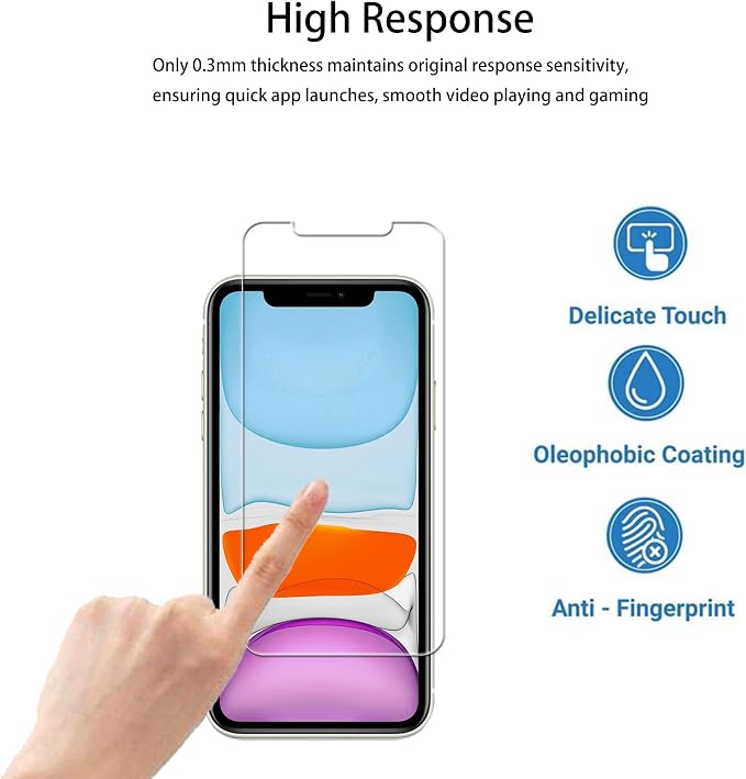 Screen Protector for iPhone 11 Pro/Xs/X, 2-Pack HD Clear, Face ID Compatible, Anti-Scratch Glass
