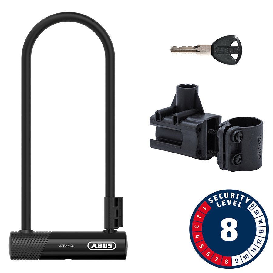 Abus, Ultra 410K, U-Lock, Key, 12mm, 170x230mm, 6.7''x9'', SH34, Green