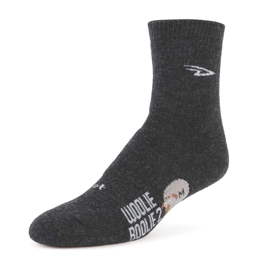 DeFeet, Woolie Boolie, 4'', Socks, Charcoal, M, Pair