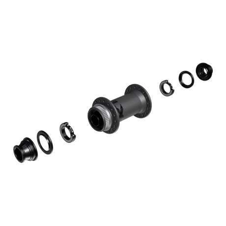 FRONT HUB, HB-M9210-B, XTR, CENTER LOCK DISC 32H, FOR 15MM THRU TYPE AXLE (W/O AXLE), OLD:110MM, W/O ROTOR MOUNT COVER, W/O LOCK RING