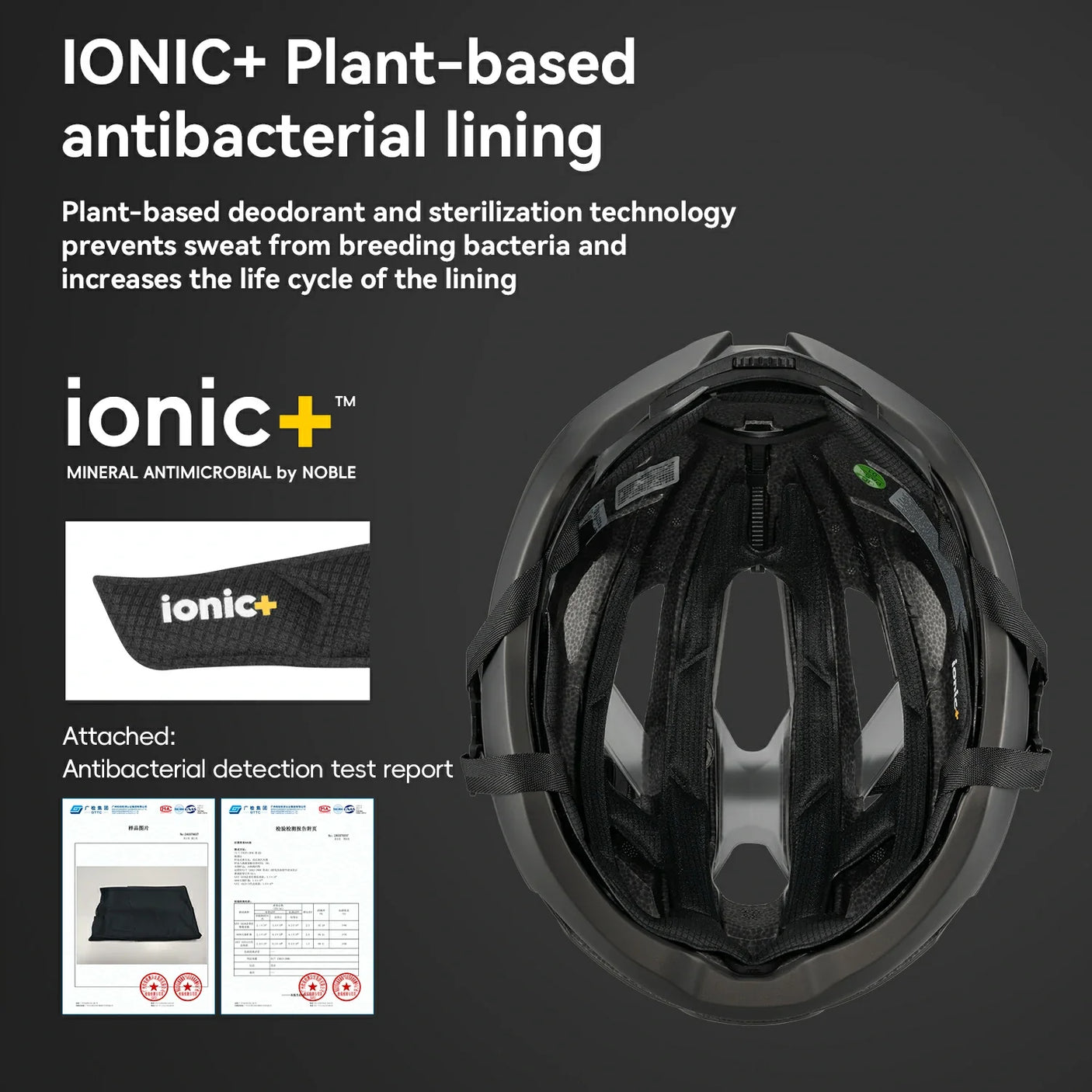 Cycling Helmet Bionic Support Antibacterial Liner Adjustable Fit
