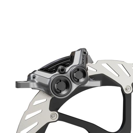 HYDRAULIC DISC BRAKE, BR-M9220, XTR, 4-PISTON, FRONT OR REAR, W/O ADAPTER, W/P04C-MF METAL PAD (W/FIN)
