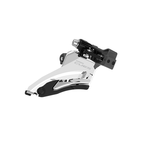 FRONT DERAILLEUR, FD-U6000-M, CUES, FOR 2X10/11, MID CLAMP, SIDE SWING, 34.9MM BAND (W/31.8 & 28.6MM ADAPTER), CS-ANGLE: 64-69, FOR TOP GEAR: 36T/40T
