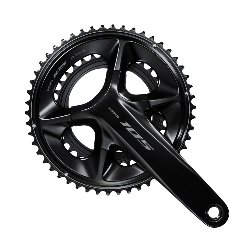FRONT CHAINWHEEL, FC-R7100, 105, FOR REAR 12-SPEED, HOLLOWTECH 2, 165MM, 50-34T W/O CG, W/O BB PARTS, BLACK