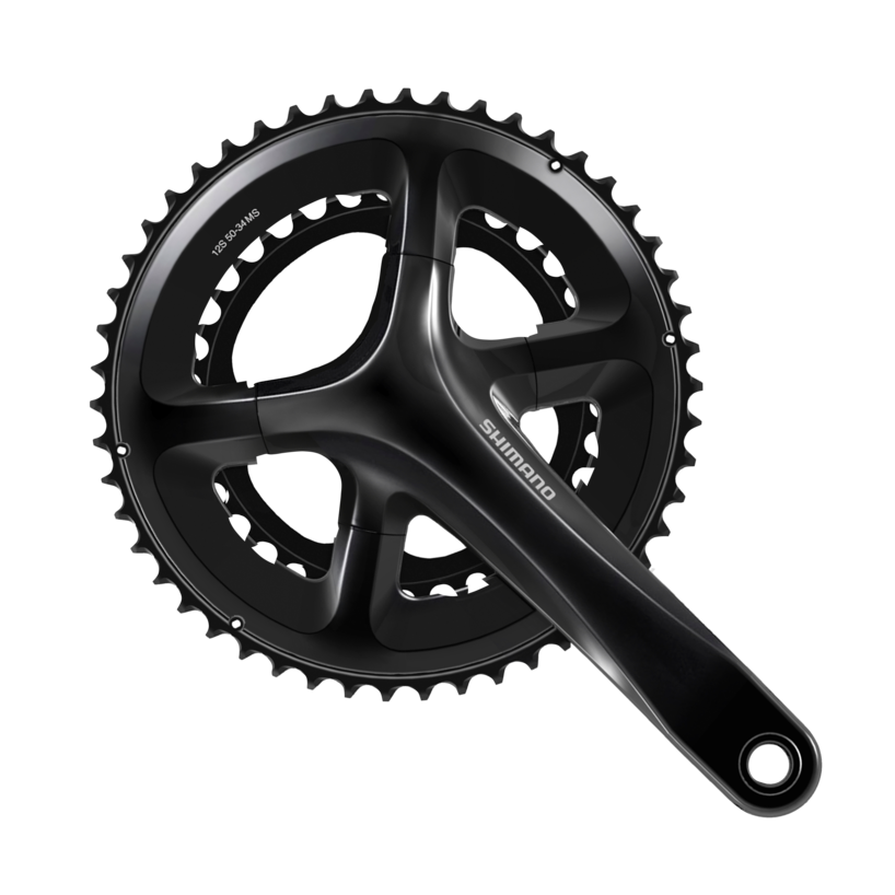 FRONT CHAINWHEEL, FC-RS520, FOR REAR 12-SPEED, 2-PCS FC, 165MM, 50-34T W/O CG, W/O BB PARTS, BLACK