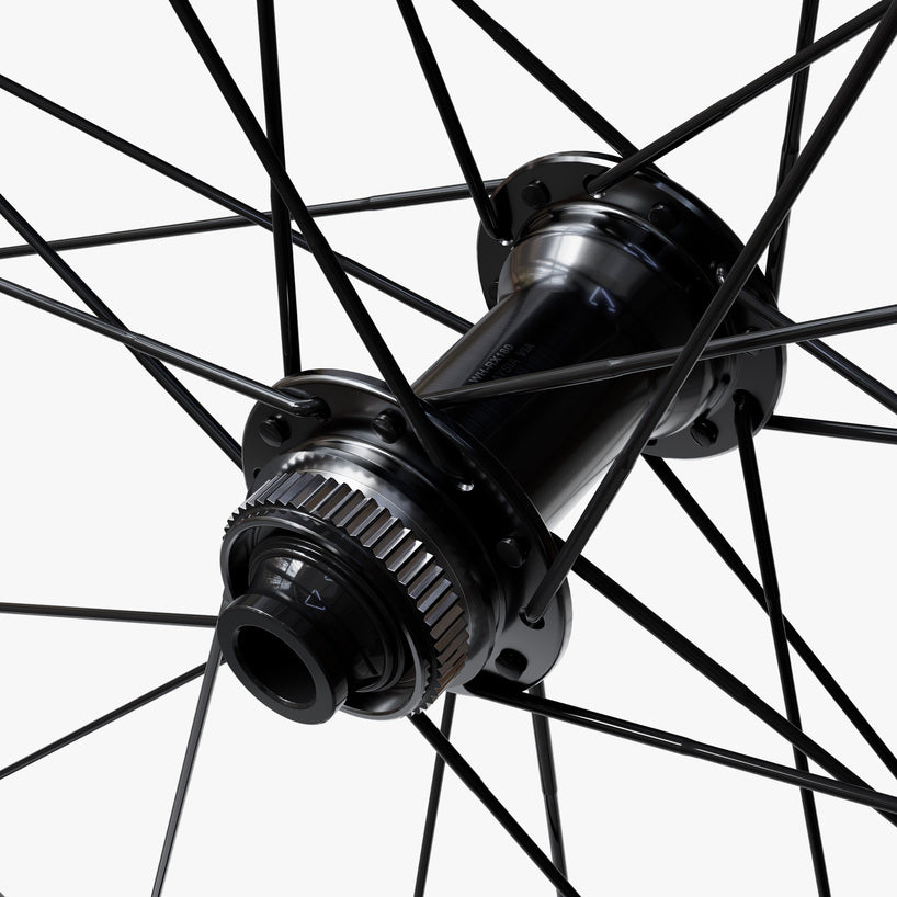 WHEEL, WH-RX180-700C, F&R:24H, FOR 12S, OLD:100/142MM, F/R:12MM E-THRU, TUBELESS, W/TL TAPE, FOR CL DISC, MICRO SPLINE