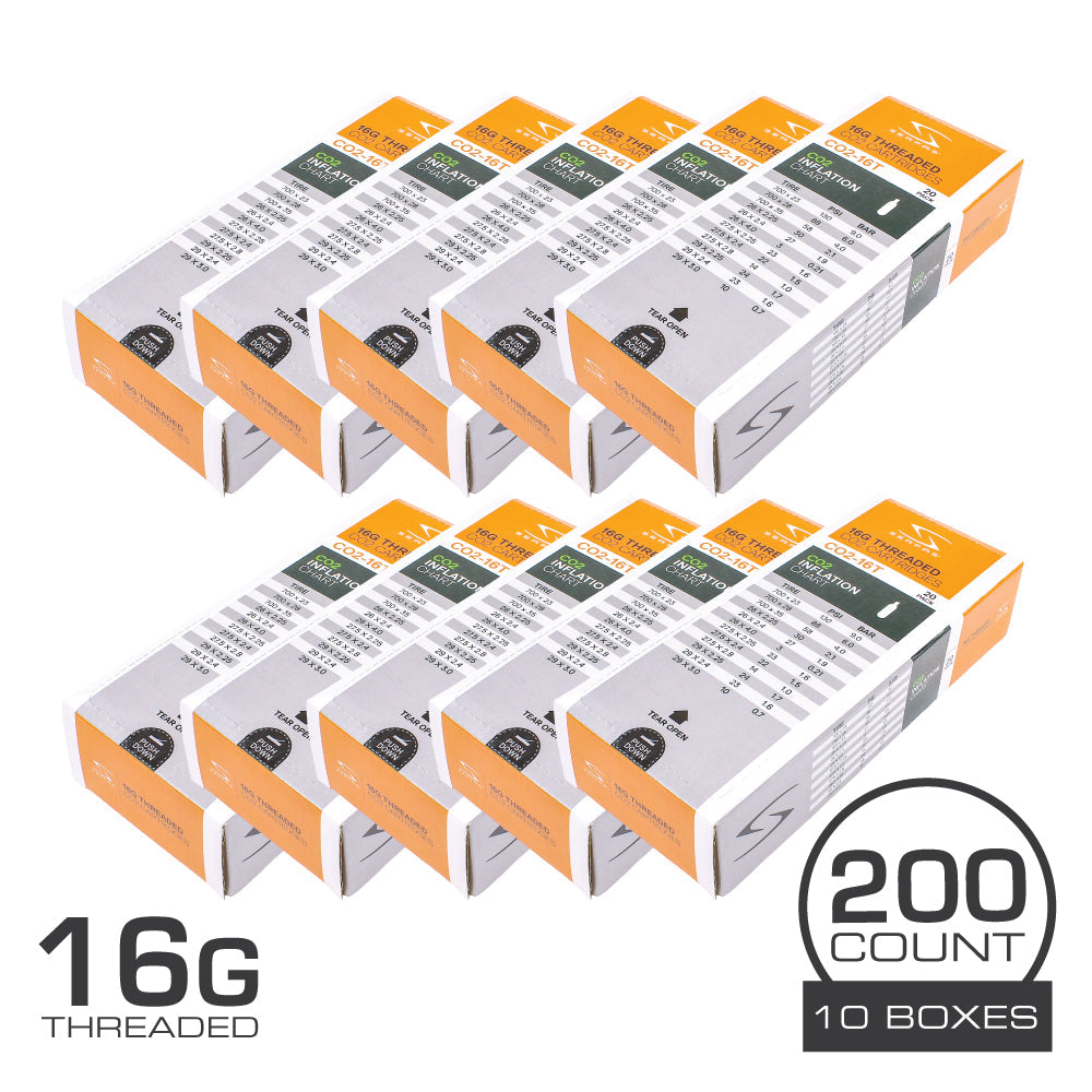 (CO2-16T200) 16 Gram CO2 Threaded Cartridge (200 Count)