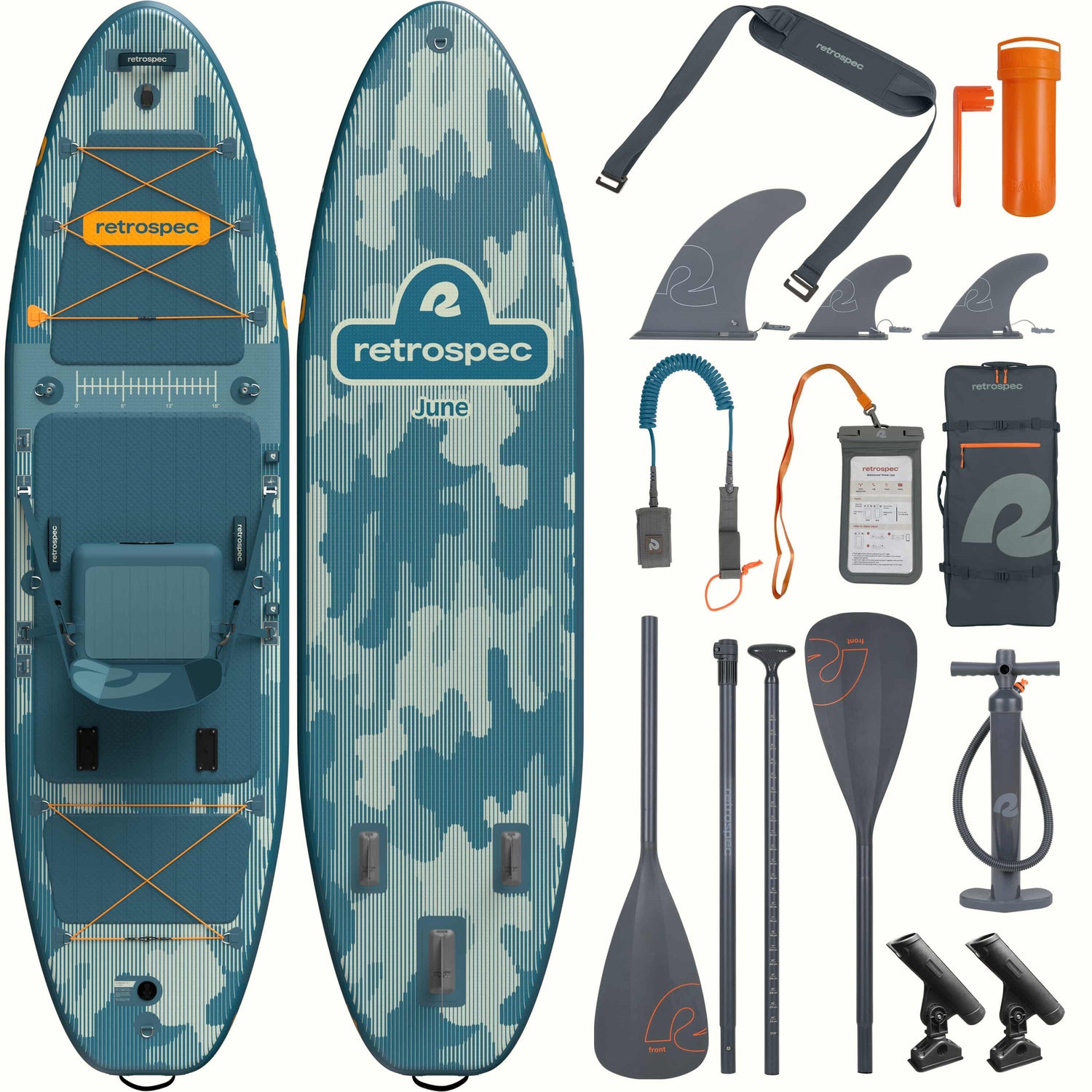 June Inflatable Fishing Paddle Board Kayak Hybrid 11’6”