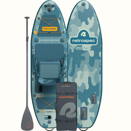 June Nano Kids Inflatable Fishing Paddle Board Kayak Hybrid 9'6"