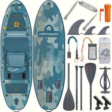 June Nano Kids Inflatable Fishing Paddle Board Kayak Hybrid 9'6"