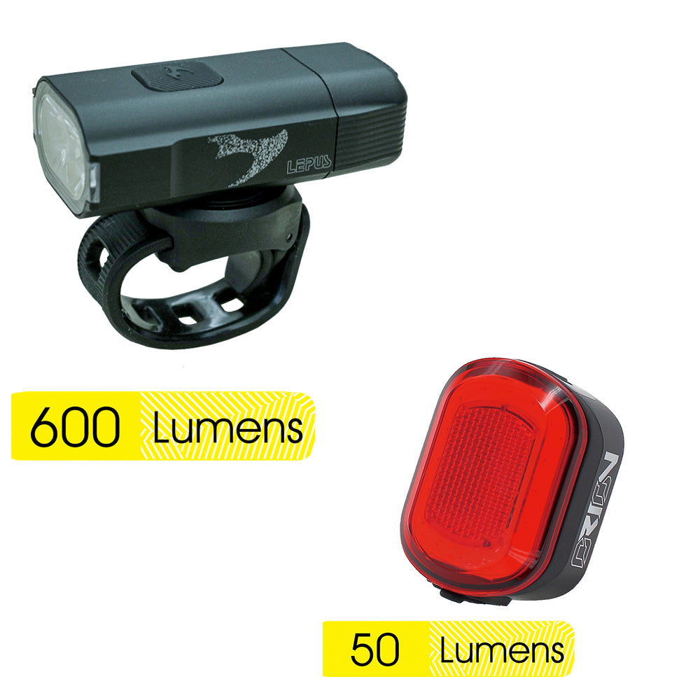 MOON LEPUS C1 & ORION 600LM HEADLIGHT 50LM TAILLIGHT COMBO SET (88497)