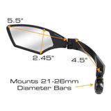 (MR-4) Glass Lens Bar Mirrors - Left / Right Specific