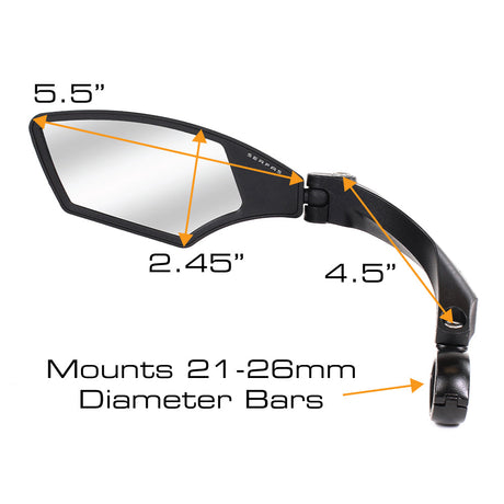 (MR-4) Glass Lens Bar Mirrors - Left / Right Specific
