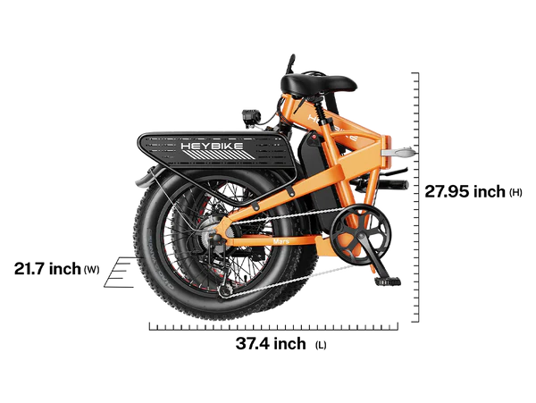 Heybike Mars 2.0 750/1000W --Upgraded 20" x 4" fat tire ebike with folding design